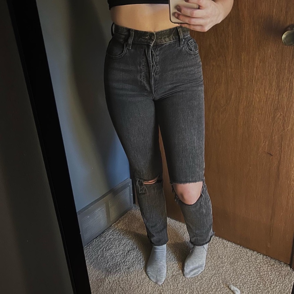 Black denim jeans